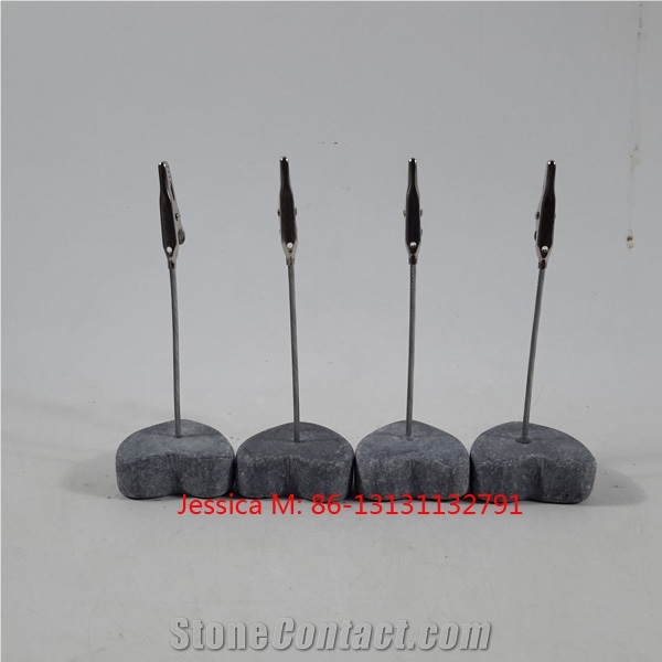 Grey Marble Stone Base Card Clip