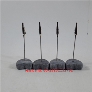 Grey Marble Stone Base Card Clip