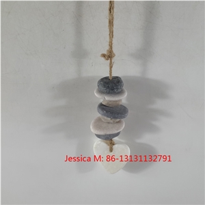 Hanging Pebble Heart Garland