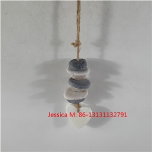 Hanging Pebble Heart Garland
