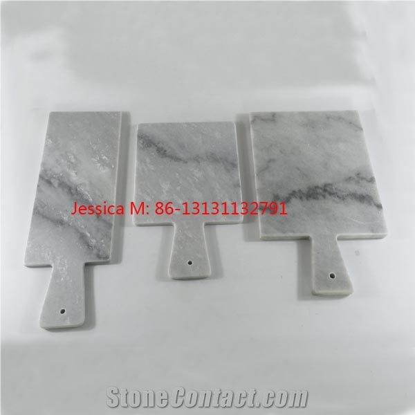 Rectangular Grey Marble Cheese Board with Marble Handle Hot Sale