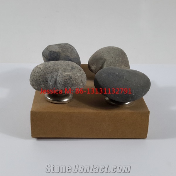 River Rock Stone Furniture Knobs /Stone Cabinet Knobs /Stone Door Knobs