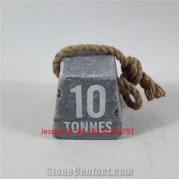 Stone Door Stop with Carved Logo