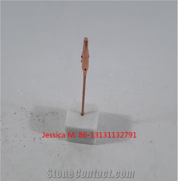 White Marble Base Card Clips
