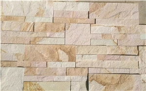 Beige Yellow Sandstone Wallstone Veneer Ledge Stone