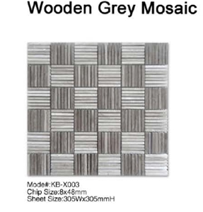 Honeycomb Marble Mosaic, Wooden Grey Marble Mosaic, Polished Mosaic/Mosaic Tile/Wall or Floor Mosaic