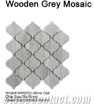 Honeycomb Marble Mosaic, Wooden Grey Marble Mosaic, Polished Mosaic/Mosaic Tile/Wall or Floor Mosaic