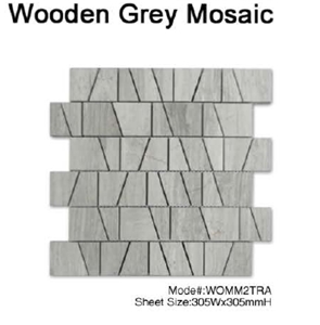 Honeycomb Marble Mosaic, Wooden Grey Marble Mosaic, Polished Mosaic/Mosaic Tile/Wall or Floor Mosaic