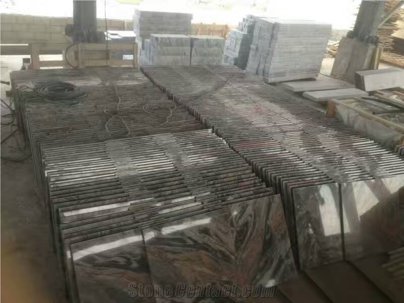 Multicolor Red Polished Granite Slabs Tiles