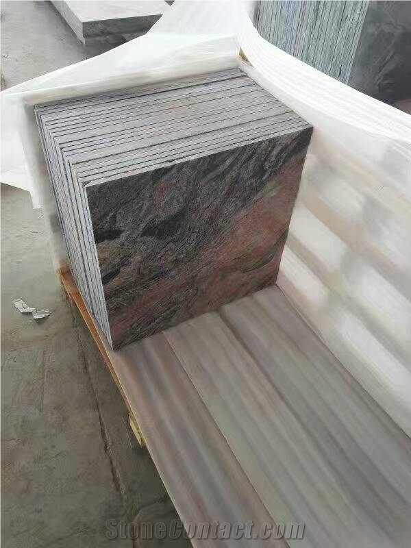 Multicolor Red Polished Granite Slabs Tiles