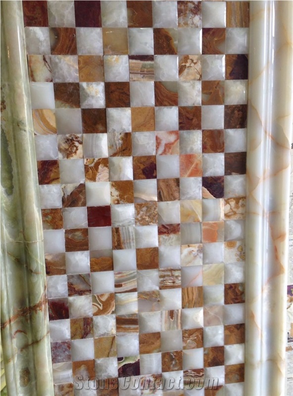 Polished Mosaic Tiles/Travertine Mosaics/Marble Mosaics/Onyx Mosaics/Wall Mosaic/Floor Mosaics/Background Mosaics/Natural Stone Mosaic