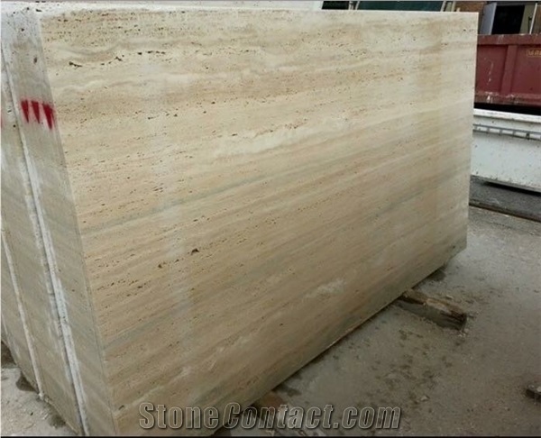 Vein Cut Blocks Travertine Block, Turkey Beige Travertine
