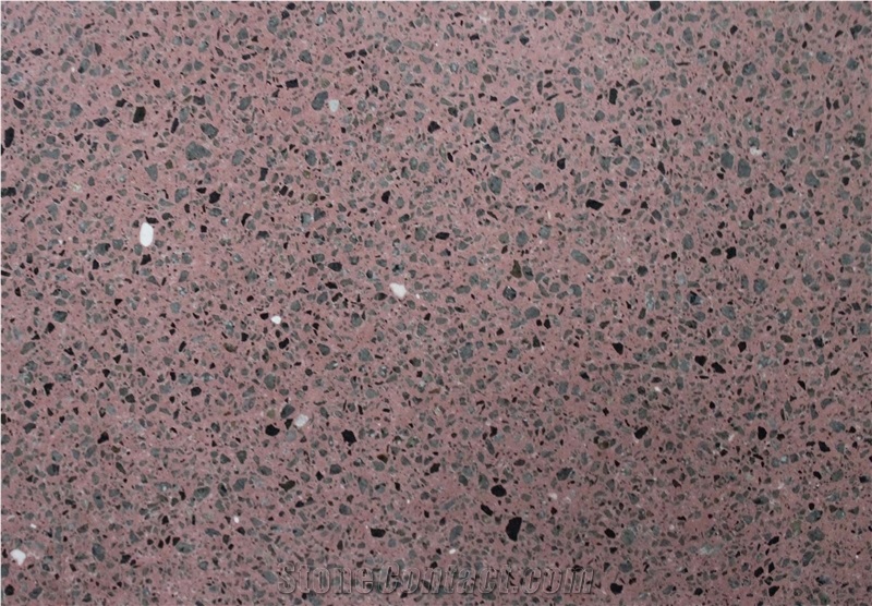 Calista Red Terrazzo Tile - Indonesia Red Authentic Terrazzo Floor Tile, Red Terrazzo Paving Tile