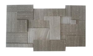 Indonesia Grey Limestone Wall Cladding, Brexi Brick Stacked Stone, Grey Limestone Stacked Stone Veneer Feature Wall
