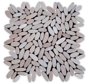 Indonesia Pink Pebbles Mosaic Tiles, Pink Beach Pebbles Mosaic for Wall and Floor Mosaic, Pink Pebbles Wall Mosaic Pattern