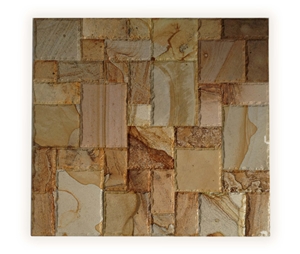 Yellow Savanah Sandstone French Pattern, Yellow Palimanan Sandstone Wall Tiles, Indonesia Yellow Sandstone Pattern