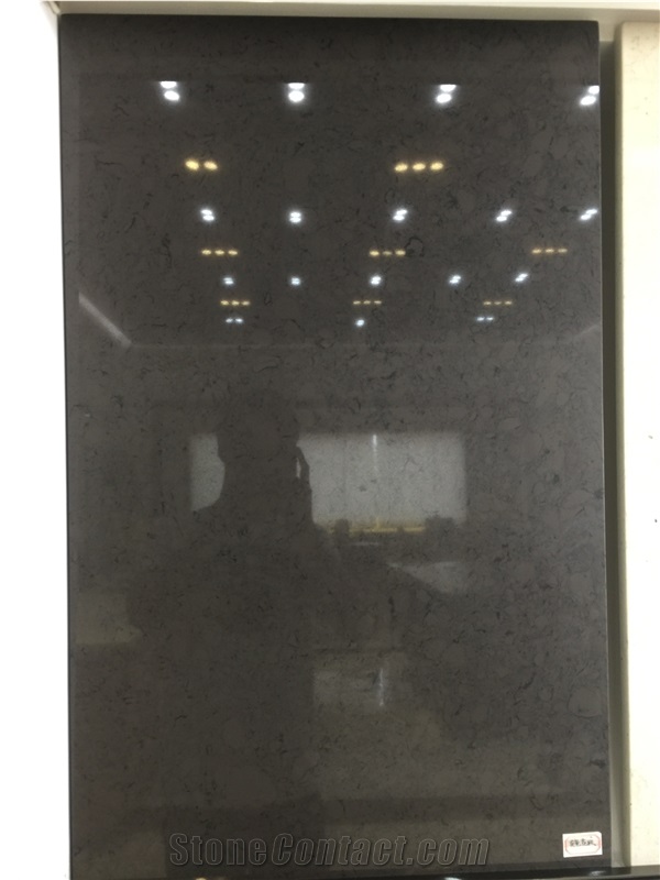 Natural Marble Like Artificial Quartz Stone with Dark Vein Lines for Interior Decoration Made from Guangdong Yunfu Ce, Sgs Certificate, High Quality @ Wholesale Prices