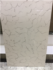 Natural Marble Like Artificial Quartz Stone with Dark Vein Lines for Interior Decoration Made from Guangdong Yunfu Ce, Sgs Certificate, High Quality @ Wholesale Prices
