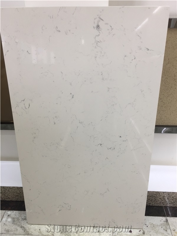 Natural Marble Like Artificial Quartz Stone with Dark Vein Lines for Interior Decoration Made from Guangdong Yunfu Ce, Sgs Certificate, High Quality @ Wholesale Prices