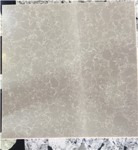 Natural Marble Look Light Brown Color with White Veined Lines Quartz Stone Polished Surfaces for Floorings with Scratch Resistant and Stain Resistant Quality Guaranteed