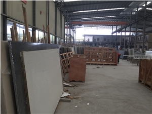 Pure Color White Quartz Artificial Stone Manmade From Guangdong 3200*1600 or 3000*1400 for Pre-Fabricated Tops with Various Edge Profiles