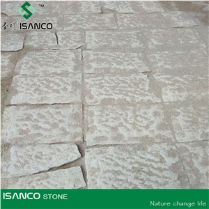 White Sandstone Pavers Rough Picked Finish Courtyard Road Pavers White Sandstone Tile Paving Sets Natural Surface Walkway Pavers Sandstone Blind Stone Pavers Patio Pavers with Cheap Price