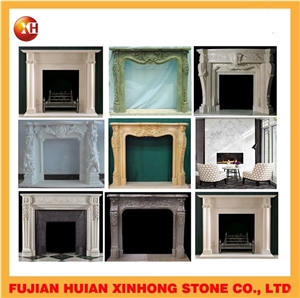 Carved Suspended Marble Fireplace,Indoor Freestanding Fireplace