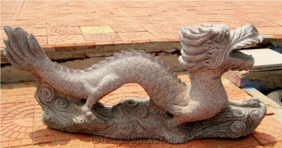 Hand Carved Japanese Style Dragon Status Religion Marble Material