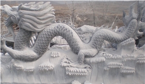 Japanese Style Elegant Big Dragon G603 Grey Granite Material Stone Statue Japanese Style Elegant Big Dragon G603 Grey Granite Material Stone Statue