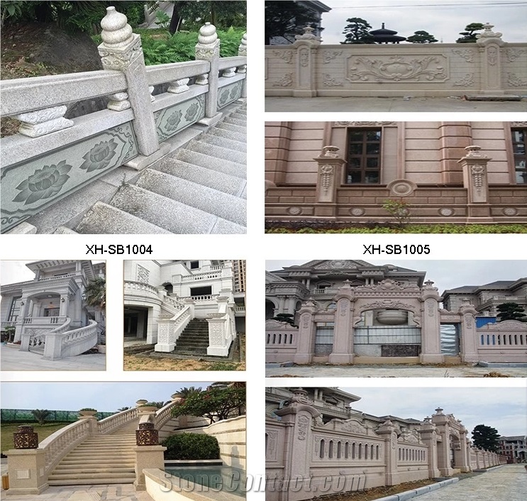Natural Stone Carving Marble Arch Bridge Railing