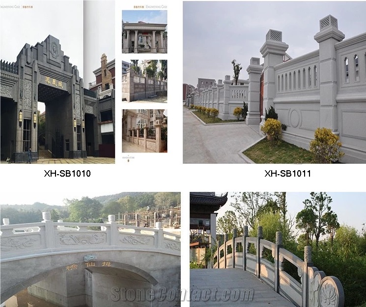 Natural Stone Carving Marble Arch Bridge Railing