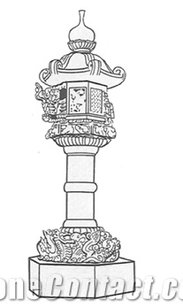 Okunoyin Type Griante Stone G603（High100cm）Trash Can Japanese Lantern Style