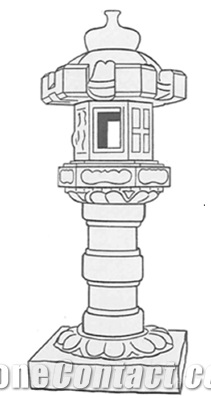 Taihei Type Granite Stone G603 3 (High100cm) Lantern