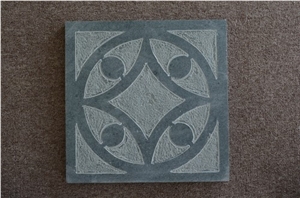 Mossy Green Stone with Antique Specie Pattern Slabs & Tiles