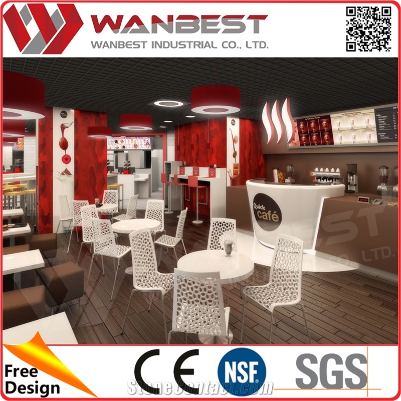 Acrylic Solid Surface Led Cocktail Bar Table Round White Bar Counter Design