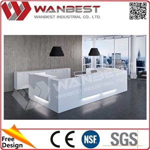 Beauty Luxury Artificial Stone Modern Design Coffee Bar Counter Reception Desk