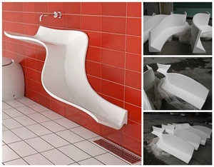 Factory Price Pure White Artificial Stone Wash Basin