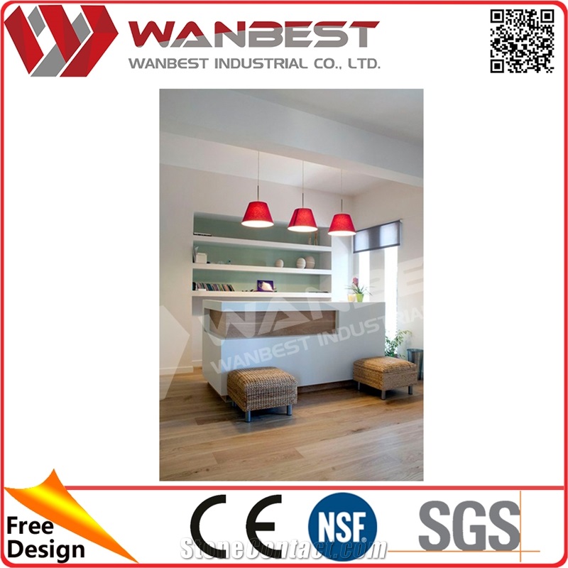 High Quality Modified Acrylic Artificial Stone Beauty Salon Reception Desks