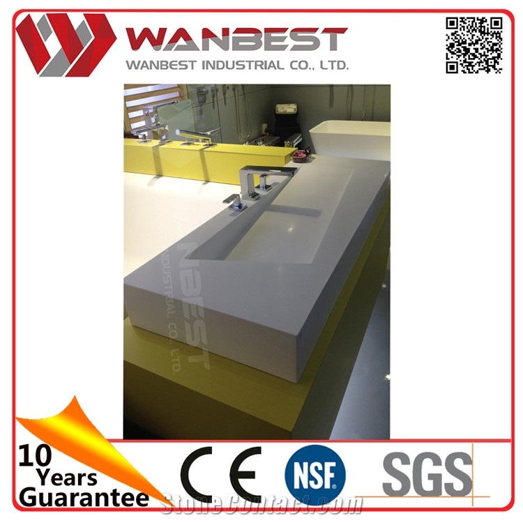 New Design Ceramic Stone Bathroom Double Vanity Wash Basin