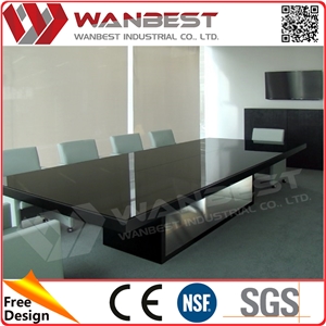 Oval-Shape Conference Table Modern Black Conference Table