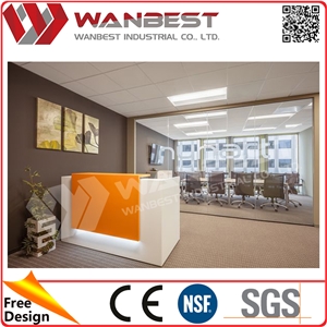 Prefab White Artificial Stone Office Reception Front Desk, Office Table Prefab White Artificial Stone Office Reception Front Desk, Office Table