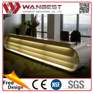 Sgs,Ce Certification Solid Surface Office Reception Counter Desk,Artificial Stone Counter Desk
