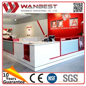 Unique Shoe Shape Artificial Stone Solid Surface Gym Reception Counter Food Bar Extruder