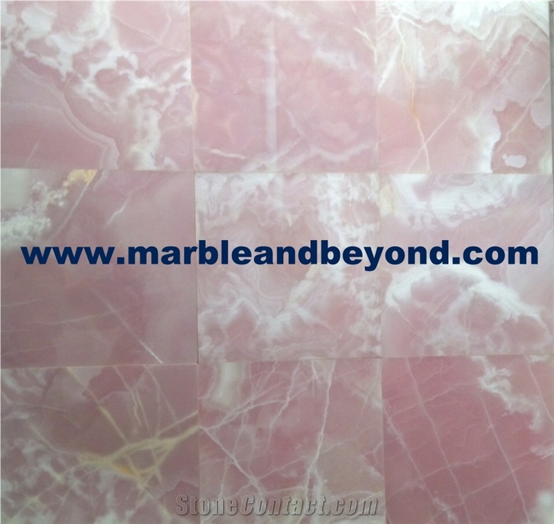 Pink Onyx Tiles & Slabs, Floor Tiles, Wall Tiles