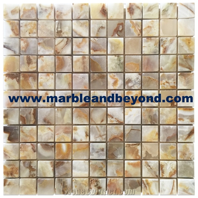 White Gold Onyx Mosaic Tiles, Pakistan White Gold Onyx Mosaic Tiles,