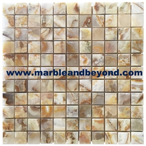 White Gold Onyx Mosaic Tiles, Pakistan White Gold Onyx Mosaic Tiles,