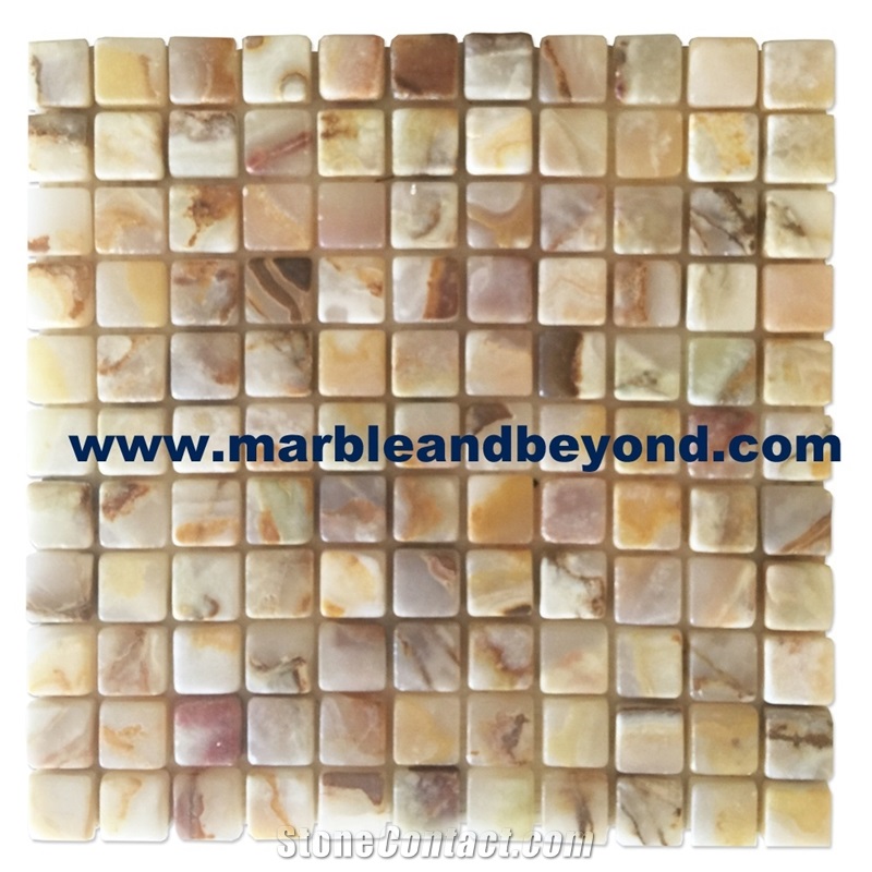 White Gold Onyx Mosaic Tiles, Pakistan White Gold Onyx Mosaic Tiles,