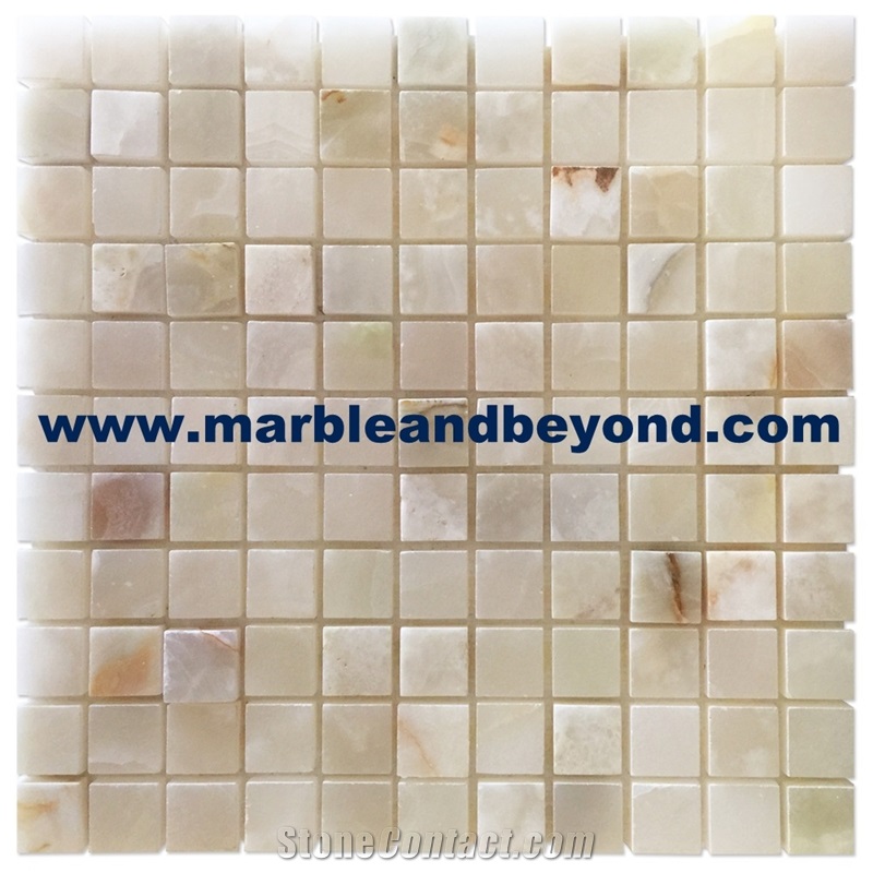 White Gold Onyx Mosaic Tiles, Pakistan White Gold Onyx Mosaic Tiles,