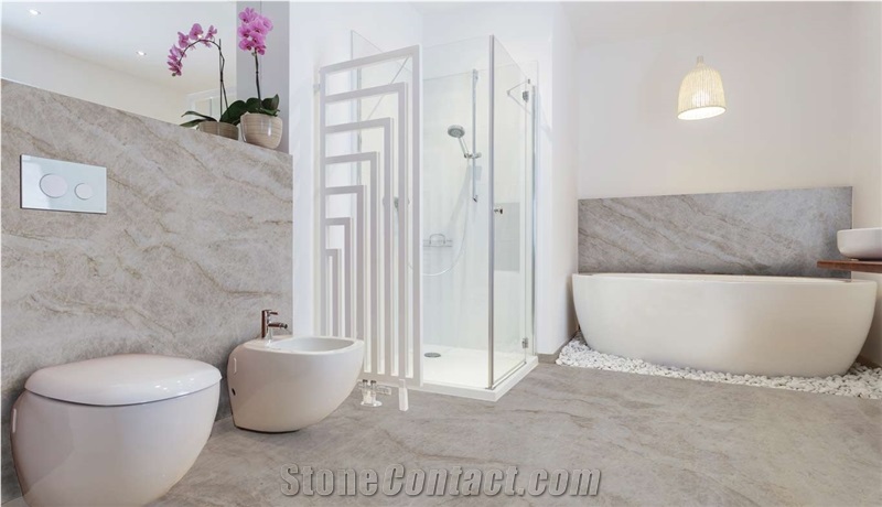 Taj Mahal Quartzite Bathroom Design