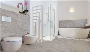 Taj Mahal Quartzite Bathroom Design